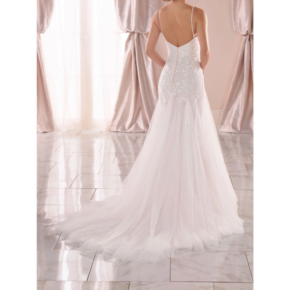 Stella York 6968 Floral Lace Mermaid Wedding Dress w/ Glitter Tulle 12 (SAMPLE) - Picture 2 of 9